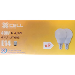Ampoule LED G45 globe milky XXCELL E14 4.9W 2700K 470lm – XX500283
