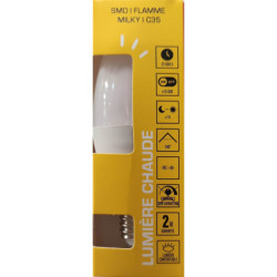 Ampoule LED C35 flamme milky XXCELL E14 6.5W 2700K 806lm – XX500436