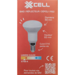 Ampoule LED R50 dépoli XXCELL E14 4.9W 2700K 470lm – XX500733