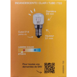 Ampoule four T22 XXCELL E14 15W 2700K 50lm – XX502010