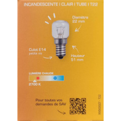 Ampoule four T22 XXCELL E14 25W 2700K – XX502027