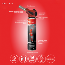 Lampe à souder Piezo + Gaz Express chalumeau butane propane