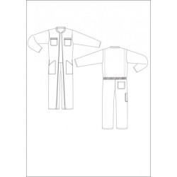 Combinaison double fermeture polyester/coton PBV