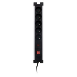 Bloc parafoudre Zenitech 5×16A avec interrupteur – Noir