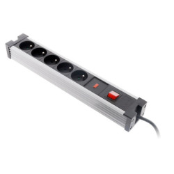 Bloc parafoudre Zenitech 5×16A avec interrupteur – Noir