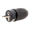 Fiche caoutchouc mâle 16A - 2P+T - Zenitech noir