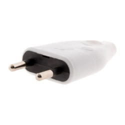 Fiche mâle 2P 6A Zenitech – blanc ou noir