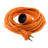 Prolongateur sans terre obturateur 16A - Zenitech 10 m Orange