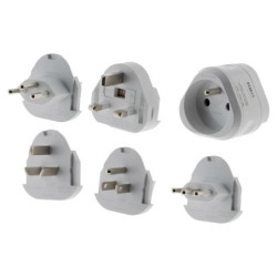 Lot de 6 adaptateurs de voyage +100 pays – Blanc – Zenitech