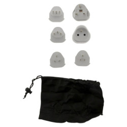 Lot de 6 adaptateurs de voyage +100 pays – Blanc – Zenitech