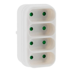 Multiprise de façade 4×6A blanche Zenitech