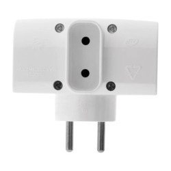 Multiprise triplite 2P 6A et 2P+T 16A Zenitech blanc