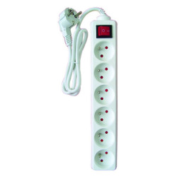 Bloc multiprise 6 prises 16A interrupteur Zenitech blanc
