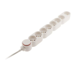 Bloc multiprise Zenitech 8 prises 16A avec interrupteur blanc