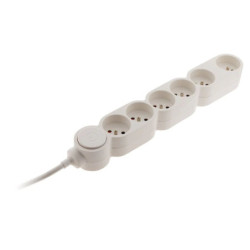 Bloc multiprise Zenitech 6 prises 16A avec interrupteur blanc