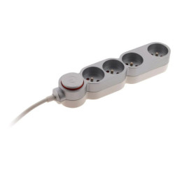 Bloc multiprise Zenitech 4 prises 16A avec interrupteur blanc