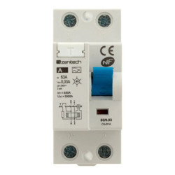 Interrupteur différentiel 30mA Type A NF - Zenitech 63/2 A