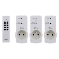 Pack de 3 prises télécommandées Zenitech 1000W blanc