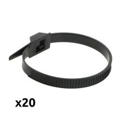 Lot de 20 colliers de câblage 6x114mm noir - Zenitech