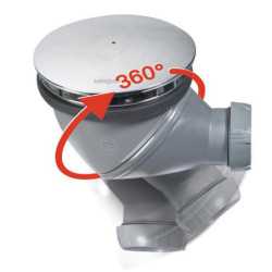 Bonde de douche Ø90 JAMES dôme chromé – Sortie 360°
