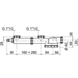 Tubulure siphon extraplat Espace pour évier 2 bacs – NF