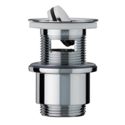 Bonde de lavabo à clapet rotatif – Laiton chromé avec trop‑plein