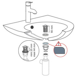 Bonde de lavabo à clapet rotatif – Laiton chromé avec trop‑plein