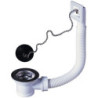 Bonde à bouchon pour évier 1 bac Ø50 mm (inox) avec trop-plein rectangulaire Wirquin