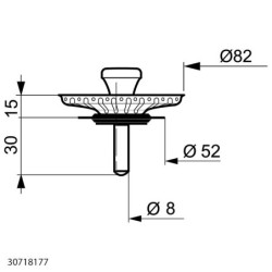 UPPY Wirquin – Bouchon universel Ø110 mm silicone 2‑en‑1