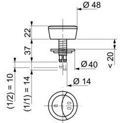Bouton double poussoir MW2 – Pour mécanisme de WC Wirquin