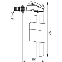 Robinet flotteur F90 – Alimentation latérale, servo‑valve, NF