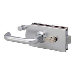 Serrure de milieu pour porte en verre 9745R – Inox poli, cylindre européen