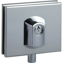 Serrure basse Metalux pour porte en verre – Inox poli, montage encoche 61