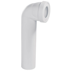 Pipe WC longue coudée mâle Wirquin – Ø100 mm, ABS, entraxe 395 mm
