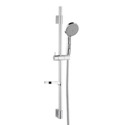 Kit de douche chromé Flora Wirquin + barre Ø25 mm + douchette 1 jet + flexible metal power 1m50
