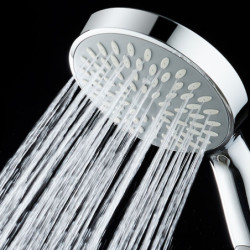 Kit de douche chromé Flora Wirquin + barre Ø25 mm + douchette 1 jet + flexible metal power 1m50