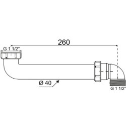 Tubulure de raccordement Wirquin Ø40 mm – Évier 1 bac
