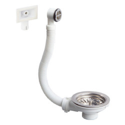 Bonde à panier Ø90 mm Wirquin – Évier 1 bac, commande manuelle