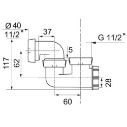 Siphon orientable SP602 Wirquin – NF, Ø40 mm, dégorgement