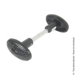 Bouton double de porte Epoxy noir Torbel orné évidé - carré de 6 mm