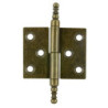 Paumelle rustique à vases gauche pour porte droite Interges Ø7 H40 H82 L50 mm Vieux laiton