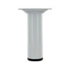 Pied de meuble en acier blanc Cime Ø30 M10 acier blanc