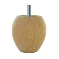 Pied de meuble hêtre brut Ø70 H70 mm Cime