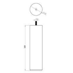 Pied de lit cylindrique hêtre brut Ø68 H150 mm Cime