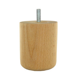 Pied de meuble cylindrique hêtre brut Ø68 H80 mm Cime