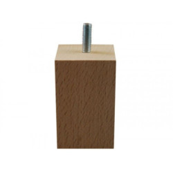 Pied de meuble carré hêtre brut 50x50 H80 mm Cime