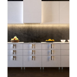Pied rond alu brossé vérin réglable Cime Ø38 x H100 mm finition inox