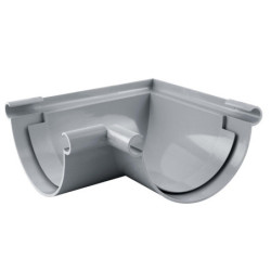 Raccord PVC Angle 90° gouttière universel à coller Fitt Ø25 gris