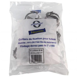 Collier de fixation PVC monobloc Fitt Ø40 sachet de 10