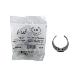 Colliers de fixation tuyau PVC Fitt Ø50 gris sachet de 6